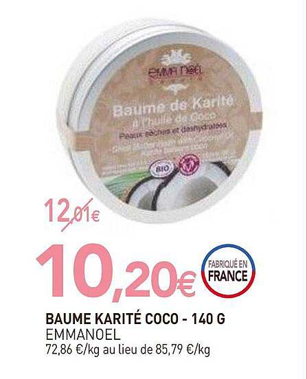baume karité coco - 140 g emmanoel