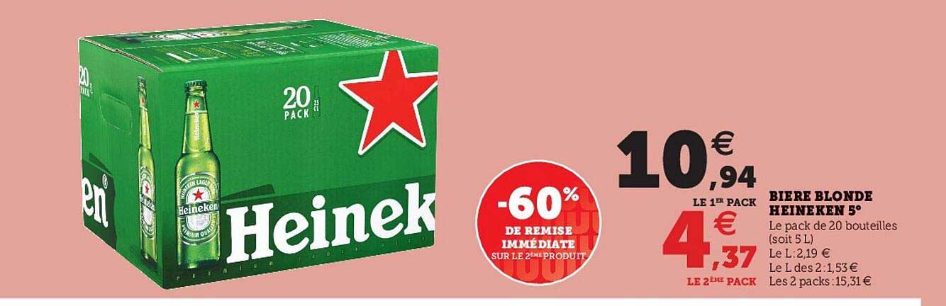 Bière Blonde Heineken 5°