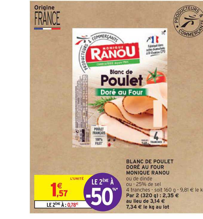 blanc de poulet doré au four monique ranou