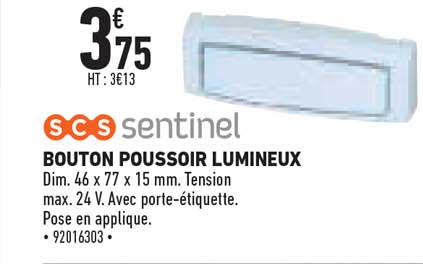 bouton poussoir lumineux scs sentinel