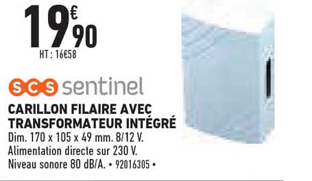 carillon filaire avec transformateur intégré scs sentinel