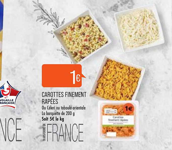 carottes finement rapées