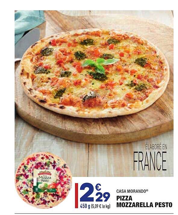 casa morando pizza mozzarella pesto