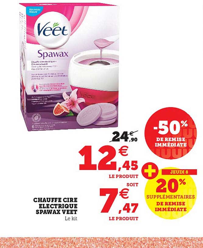chauffe cire électrique spawax veet -50% de remise immédiate