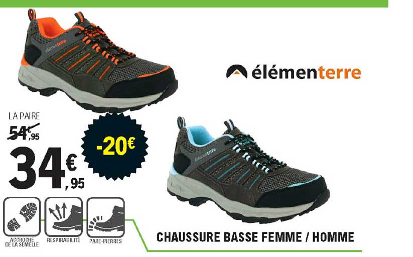 chaussure basse femme - homme élémenterre