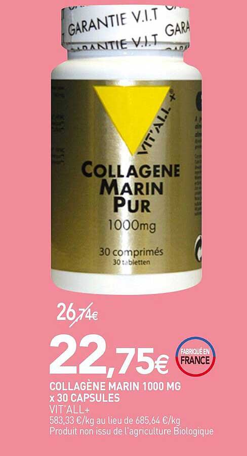 collagène marin 1000 mg x30 capsules vit'all