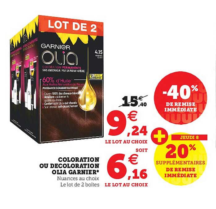 coloration ou décoloration olia garnier -40% de remise immédiate