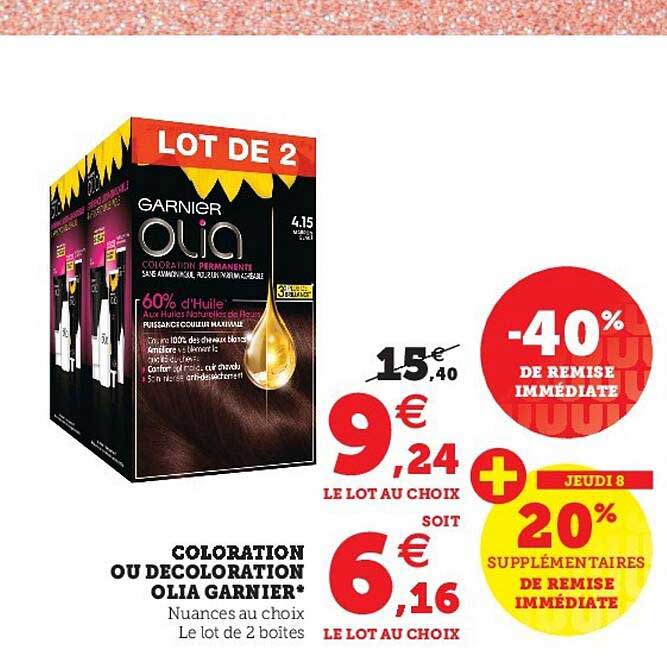 coloration ou décoloration olia garnier