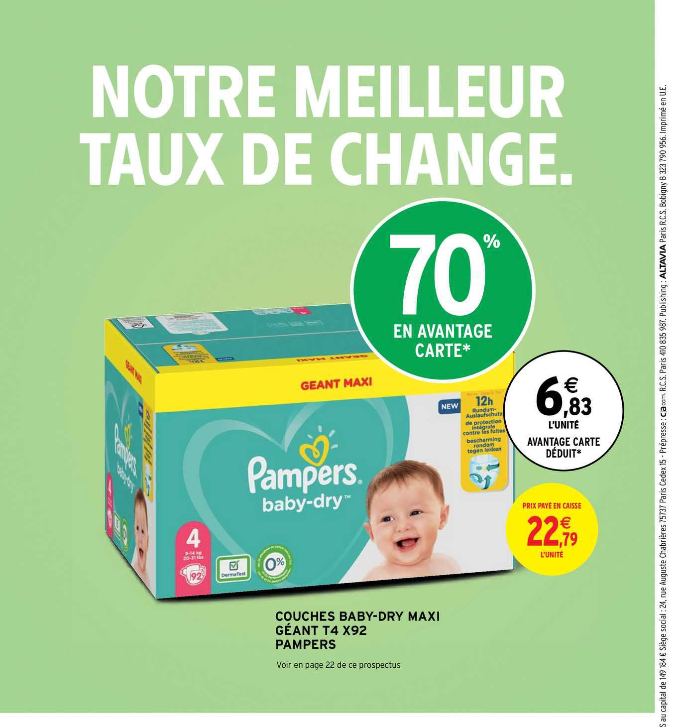 couches baby-dry maxi géant t4 x92 pampers