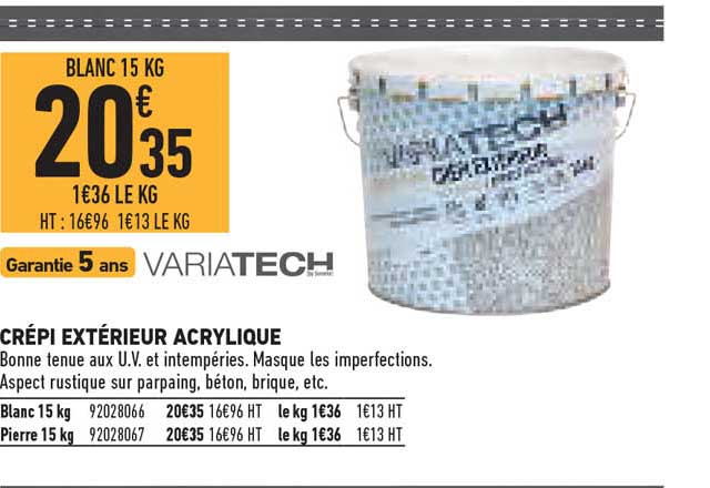 Crépi Extérieur Acrylique Variatech