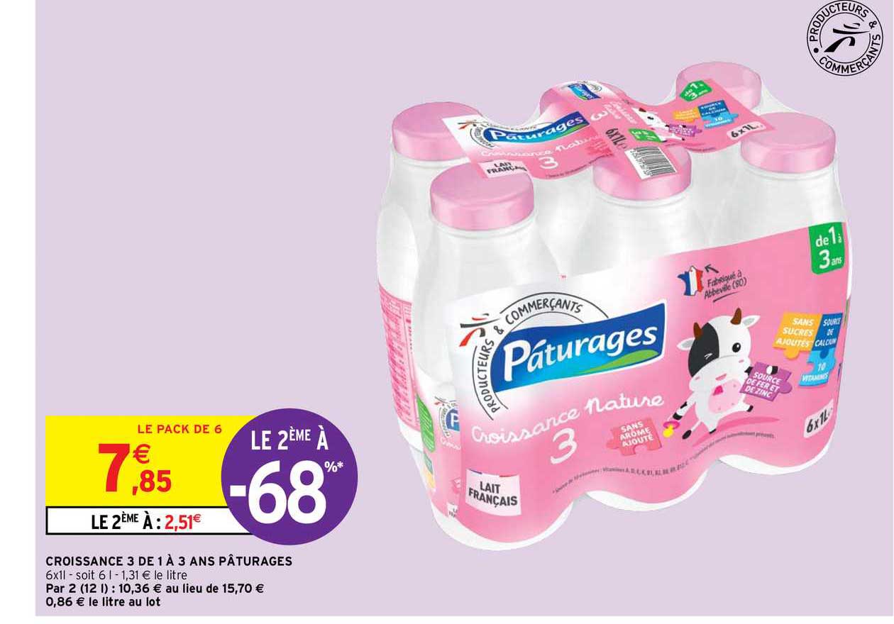 croissance 3 de 1 à 3 ans pâturages