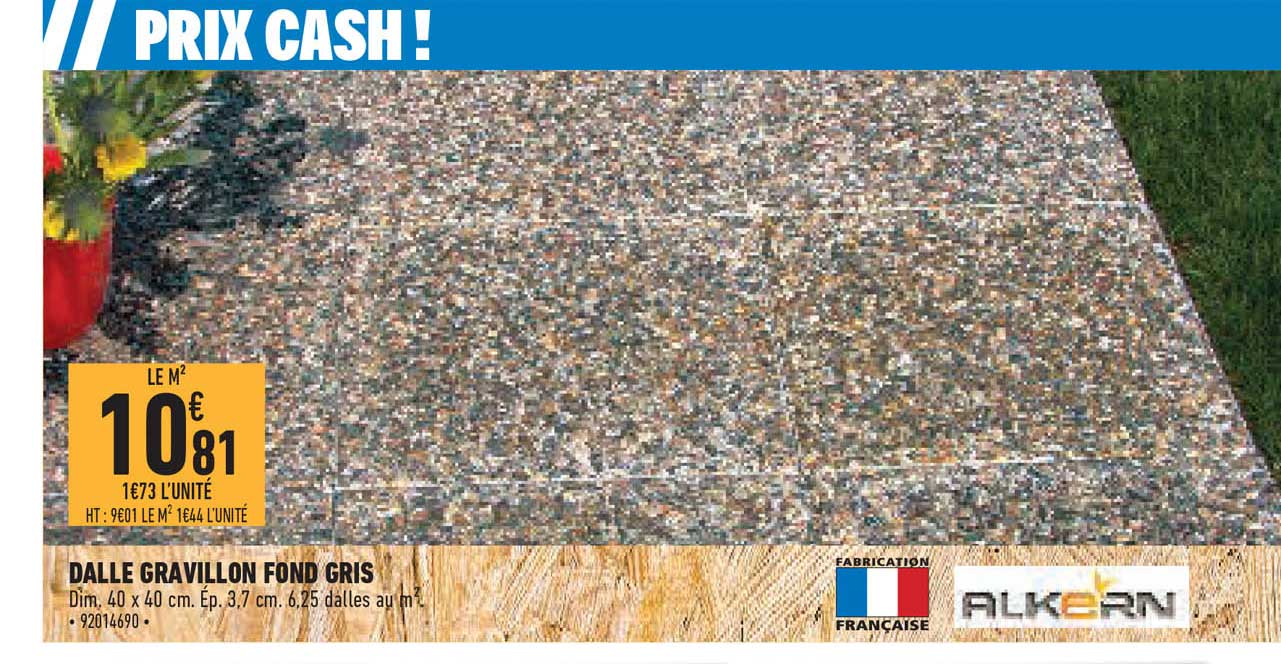 dalle gravillon fond gris