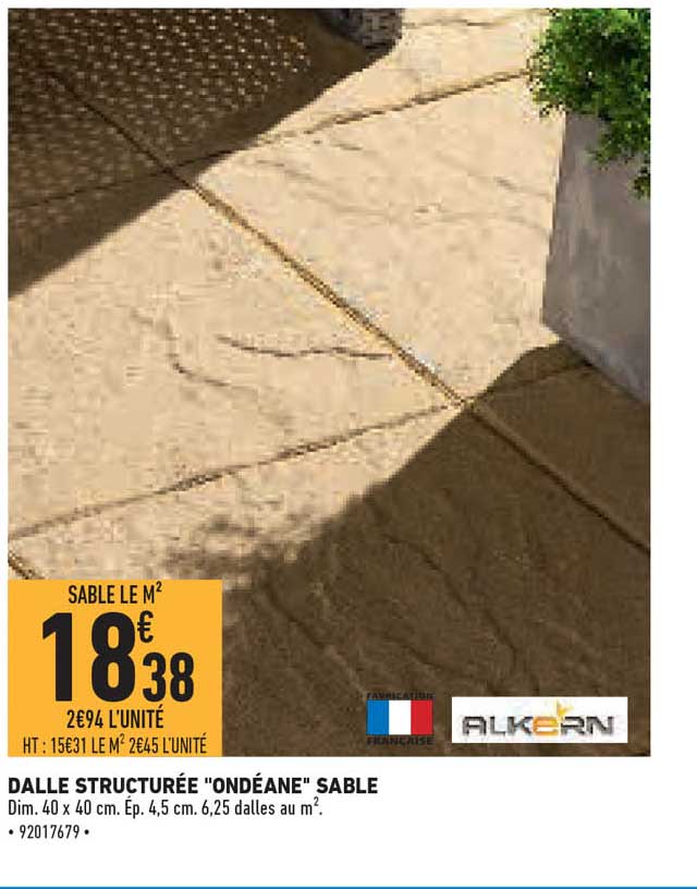 dalle structurée "ondéane" sable