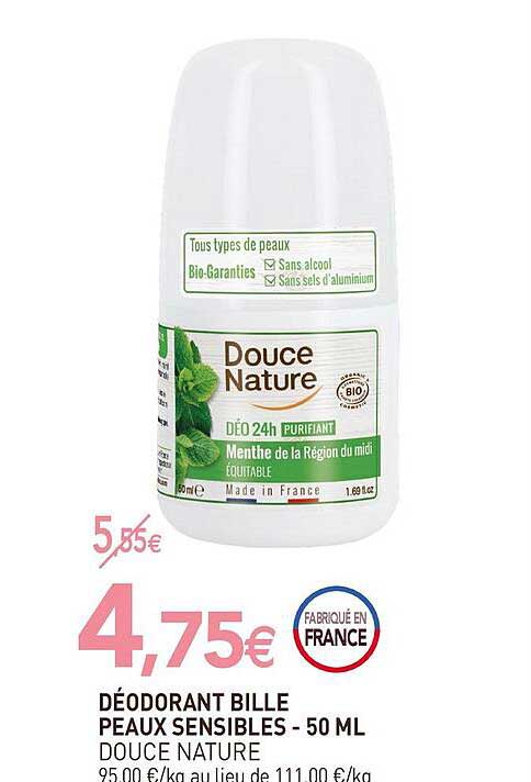 Déodorant Bille Peaux Sensibles - 50 Ml Douce Nature