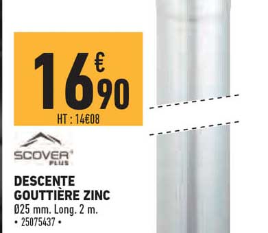 descente gouttière zinc scover plus