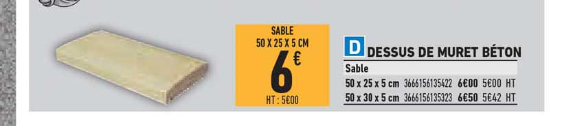 dessus de muret béton