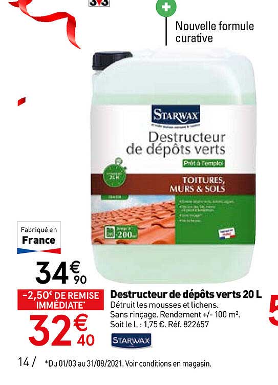 destructeur de dépôts verts 20l starwax