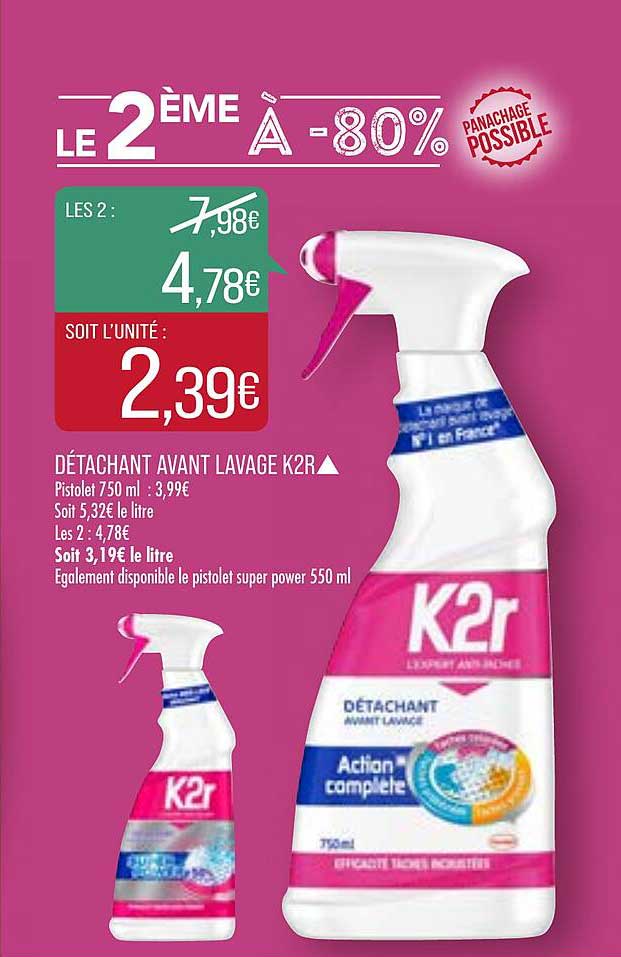détachant avant lavage k2r