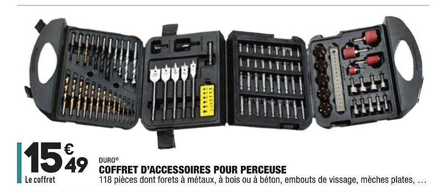 duro coffret d'accessoires pour perceuse