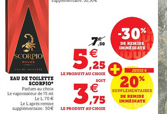 Eau De Toilette Scorpio -30% De Remise Immédiate