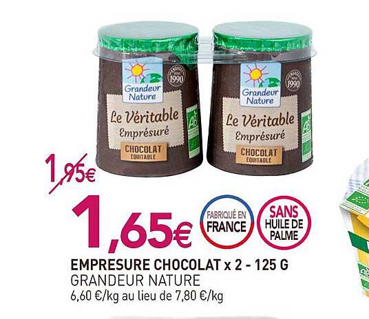 empresure chocolat x2 - 125 g grandeur nature