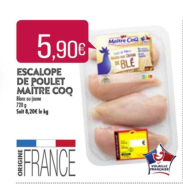 escalope de poulet maître coq