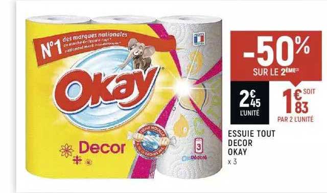 essuie tout decor okay -50% sur le 2ème