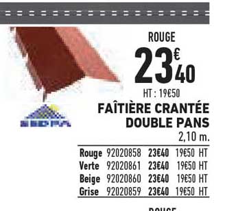 faîtière crantée double pans
