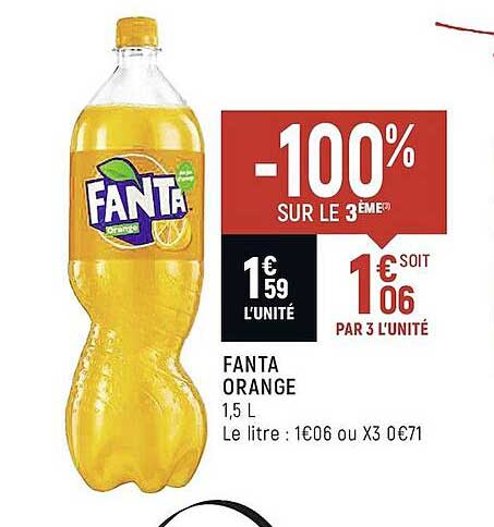 fanta orange -100 sur le 3ème