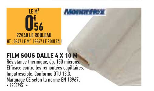 film sous dalle 4 x 10 m