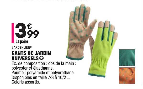 gardenline gants de jardin universels