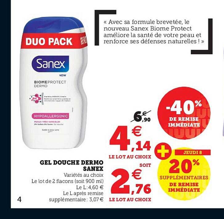 Gel Douche Dermo Sanex