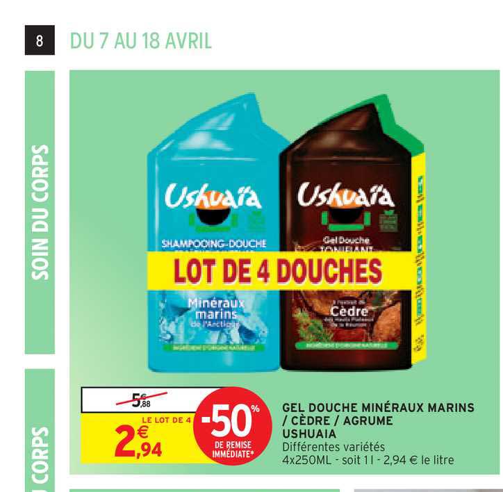 gel douche minéraux marins - cèdre - agrume ushuaia