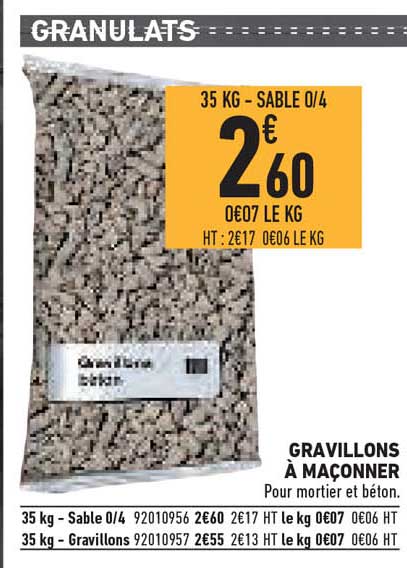 gravillons à maçonner