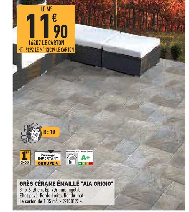 grès cérame émaillé "aia grigio"