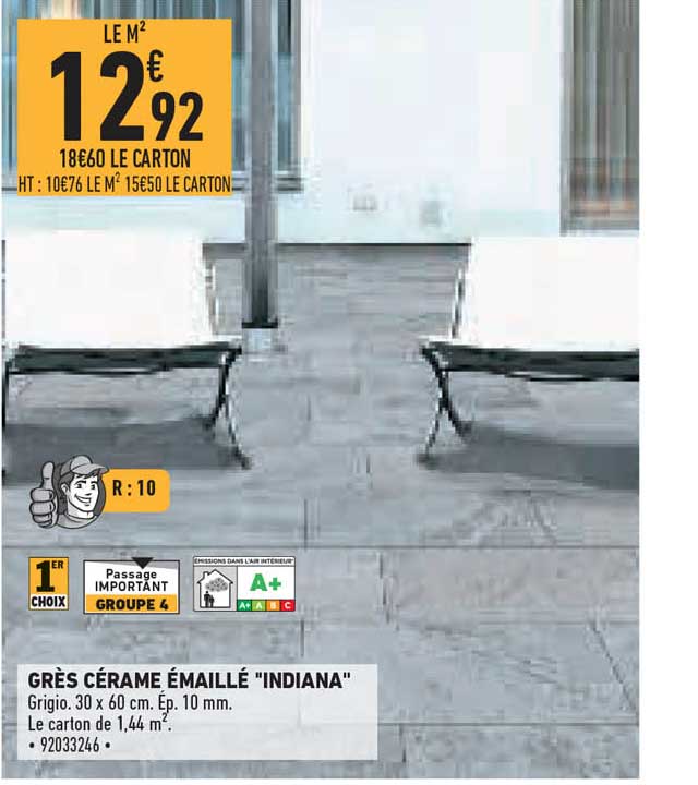 grès cérame émaillé "indiana"