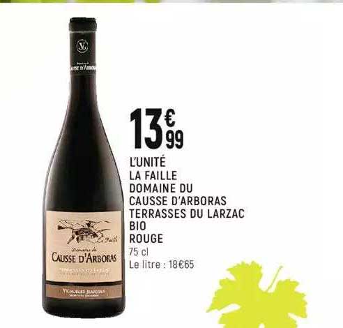 la faille domaine du causse d'arboras terrasses du larzac bio rouge