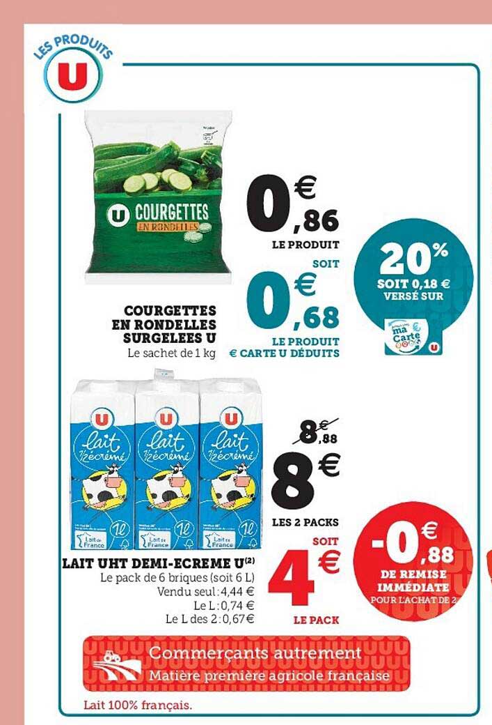 lait uht demi-écrémé u