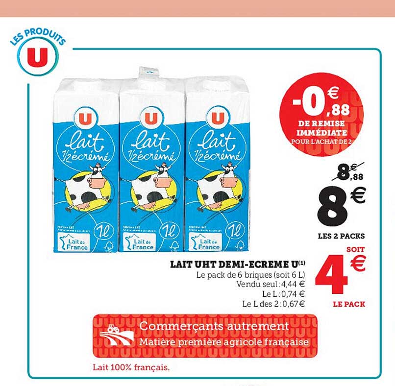 lait uht demi-écrémé