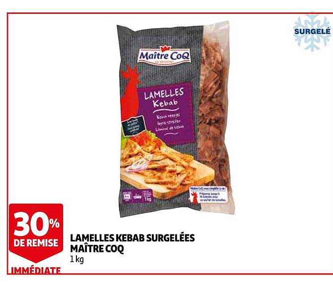lamellles kebab surgelées maître coq