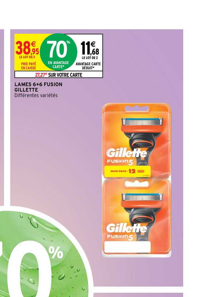 Lames 6+6 Fusion Gillette