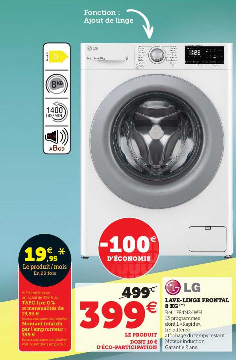 lave-linge frontal 8 kg lg
