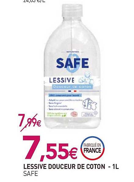 lessive douceur de coton - 1 l safe