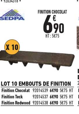 lot 10 embouts de finition sedpa