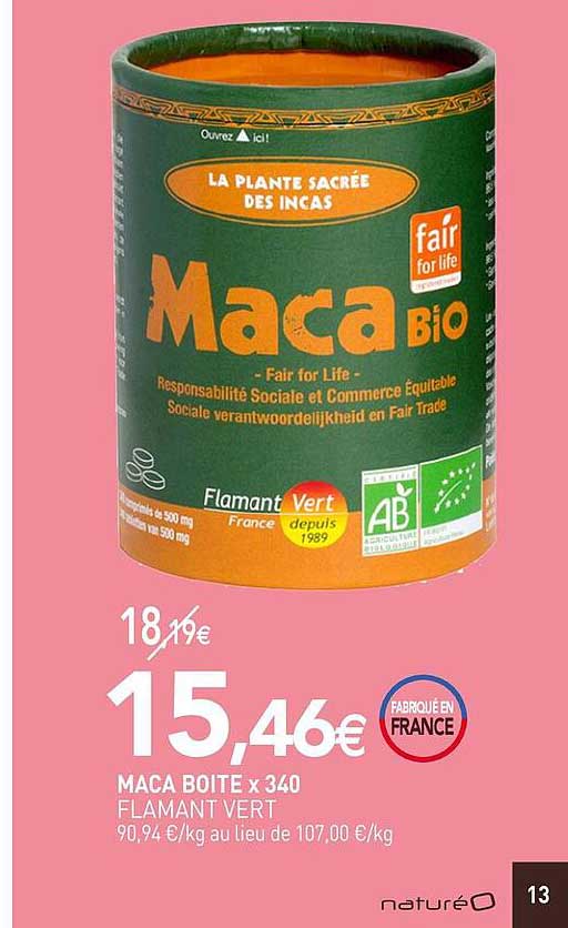 maca boîte x340 flamant vert