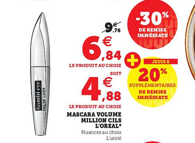 mascara volume million clis l'oréal -30% de remise immédiate