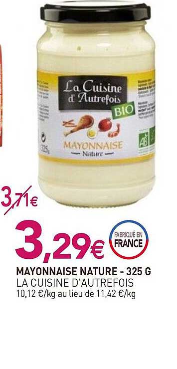 mayonnaise nature - 325 g la cuisine d'autrefois