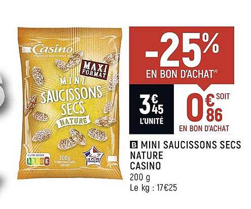 Mini Saucissons Secs Nature Casino