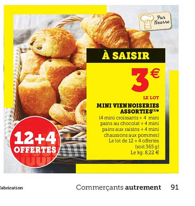 mini viennoiseries assorties 12+4 offertes