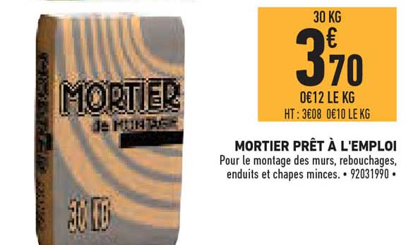 mortier prêt à l'emploi